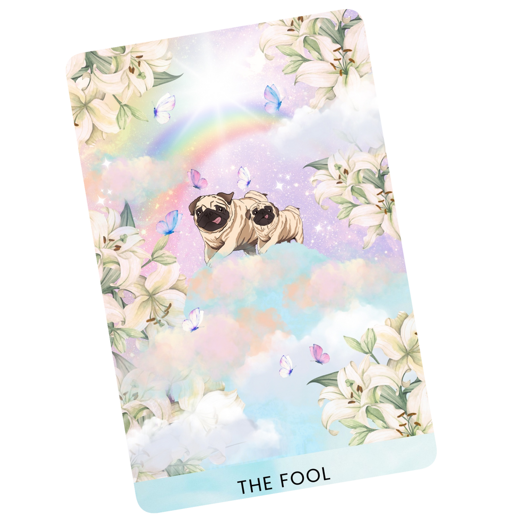 The Fool card featuring Potato and Puglo with a transparent background