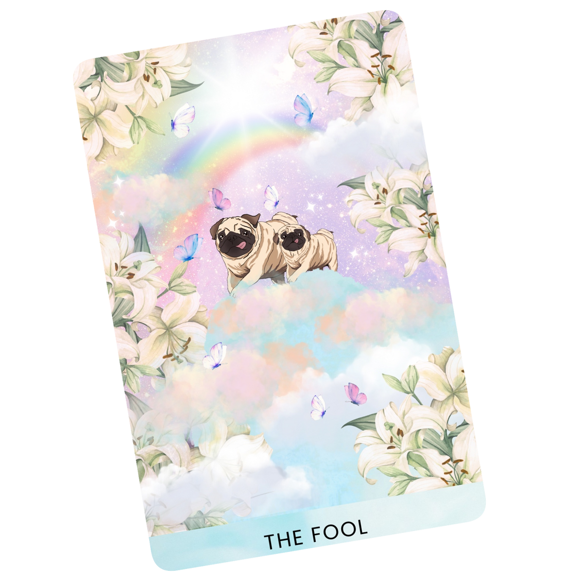 The Fool card featuring Potato and Puglo with a transparent background