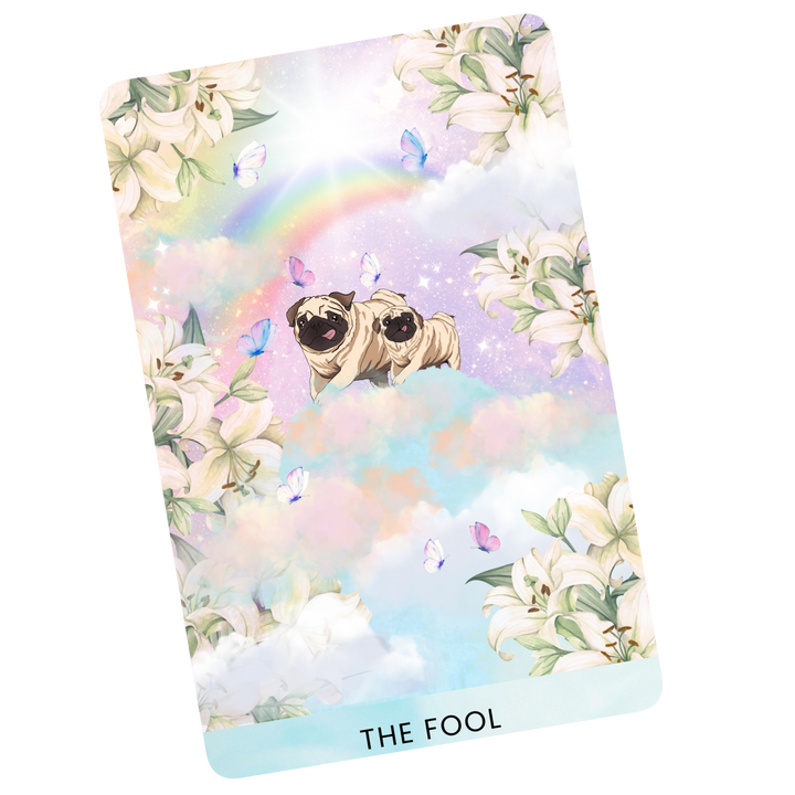 The Fool card featuring Potato and Puglo with a transparent background